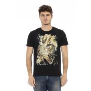 Trussardi Avslappnad Rund Hals Kortärmad T-shirt Black, Herr