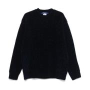 Junya Watanabe Blå Ribbstickad Crew Neck Tröja Blue, Herr