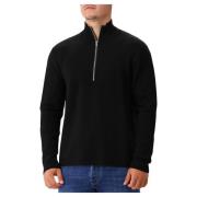 Nn07 Mjuk Stickad Halv Zip Tröja Black, Herr