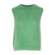 Ottod'Ame Mohair Gilet med Lurex Detaljer Green, Dam