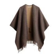 Woolrich Logo Plaid Cape Brown, Dam