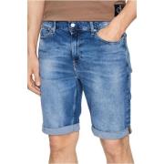 Calvin Klein Blå Denim Slim Fit Shorts Blue, Herr