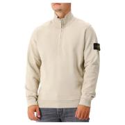 Stone Island Beige Half-Zip Bomullsweater Beige, Herr