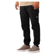 Stone Island Svart Stretch Cargo Byxor Black, Herr