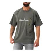 Stone Island Grön Logoficka Tee Green, Herr