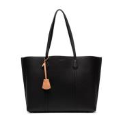 Tory Burch Svart läder Perry axelväska Black, Dam