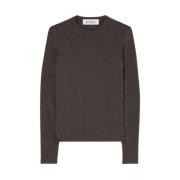 Róhe Brun Melange Ull Crewneck Långärmad Brown, Dam