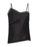 MM6 Maison Margiela Silk camisole topp Black, Dam