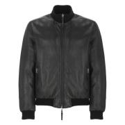 The Jack Leathers Vändbar Läderjacka Svart Rund Hals Black, Herr