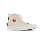 Comme des Garçons Play Canvas Hi-Top Chuck Sneakers Beige, Herr