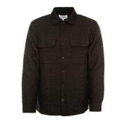 Wax London Jacquard Overshirt med Kent Krage Black, Herr