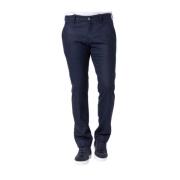 Jacob Cohën Marinblå Flanell Slim Fit Byxor Blue, Herr