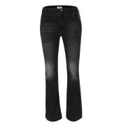 DNM Pure Flare denim jeans med 5 fickor Black, Dam