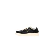 Saint Sneakers Läder dandy sneakers med mockainsatser Black, Herr