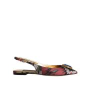 Dolce & Gabbana Kristallutsmyckade Slingback Flats Multifärgade Multic...