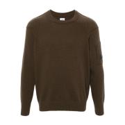 C.p. Company Crew Neck Knit Sweater Green, Herr