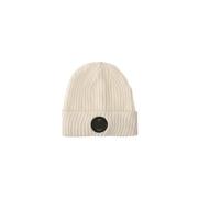 C.p. Company Merino Wool Lens Beanie - Vit Beige, Unisex