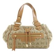 Bvlgari Vintage Pre-owned Canvas handvskor Brown, Dam