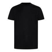 Low Brand Svart bomull T-shirt med rund hals Black, Herr