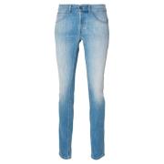 Dondup Stretch bomullsjeans med logodetalj Blue, Herr