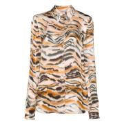 Twinset Tigertryck Skjorta Multicolor, Dam