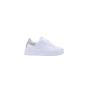 Crime London Vit-Guld Läder Sneakers Extralight Modell White, Dam