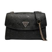 Guess Konvertibel Crossbody Flap Väska Svart Black, Dam