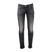 Tommy Hilfiger Svarta Slim Fit Jeans med Broderi Black, Dam