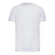 Low Brand Vit Bomull T-shirt med Crew Neck White, Herr