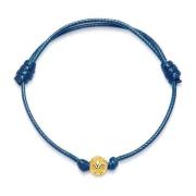 Nialaya Navy Blue String Bracelet with Gold Blue, Herr