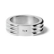 Le Gramme Räfflad Ring i Ädla Material Gray, Unisex