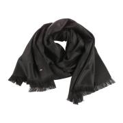 Saint Laurent Echarpe YSL Random B Scarf Black, Dam