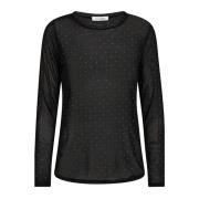 Co'Couture Kristall Mesh Blus Topp Black, Dam