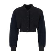 Givenchy Cropped Varsity Jacket Black, Dam