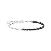 Thomas Sabo Dam Charm Armband med svarta Onyx-pärlor Silver A2100-130-...