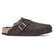 Birkenstock Shearling Boston Träskor i Mocha Brown, Dam