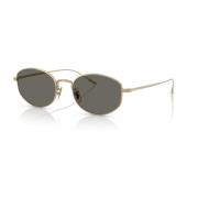 Oliver Peoples Estra Solglasögon Pale Gold/Carbon Grey Yellow, Unisex