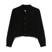 Loulou Studio Svart Krage Cardigan Tröja Black, Dam