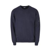 C.P. Company Lätt Fleece Crew Neck Sweatshirt Stil Cmss043A Blue, Herr