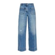 Victoria Beckham Jeans med logotyp Blue, Dam