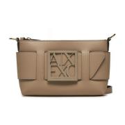 Armani Exchange Stiliga Logoväskor med Dragkedja Beige, Dam