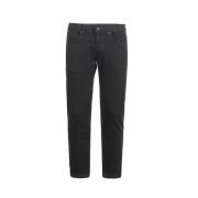 Dondup Svarta Slim Fit Jeans med Metalllogo Black, Herr