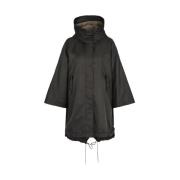 Bazar Deluxe Svart Cape Jacka med Huva Green, Dam