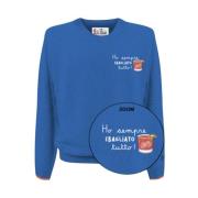 MC2 Saint Barth Herr Rundhalsad Pullover Stiligt Design Blue, Herr