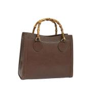 Gucci Vintage Pre-owned Laeder totevskor Brown, Dam