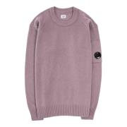 C.P. Company Eco Lambswool Crew Neck Stickad Purple, Herr