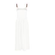 Lorena Antoniazzi Vit Tankärmar Casual Midi Klänning White, Dam