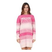 Moschino Rosa Gradient Maxi Tröja Klänning Pink, Dam