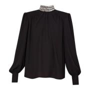 Liu Jo Polyester Blus med Unik Stil Black, Dam