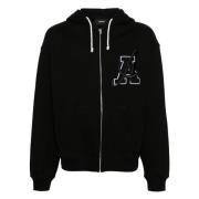 Axel Arigato Svart bomulls-hoodie med dragkedja Black, Herr